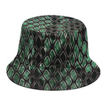 Green Snakeskin Print Bucket Hat