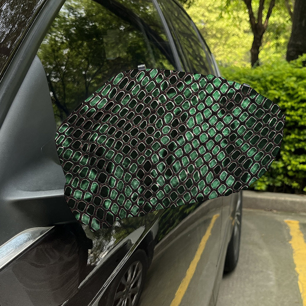 Green Snakeskin Print Car Side Mirror Covers