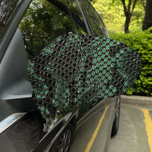 Green Snakeskin Print Car Side Mirror Covers