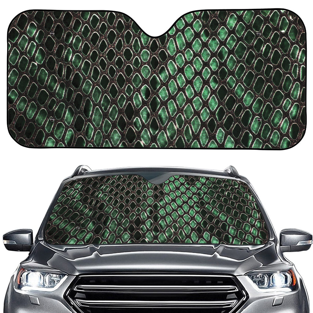 Green Snakeskin Print Car Windshield Sun Shade