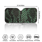 Green Snakeskin Print Car Windshield Sun Shade