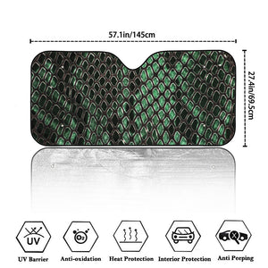 Green Snakeskin Print Car Windshield Sun Shade