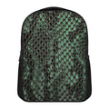 Green Snakeskin Print Casual Backpack