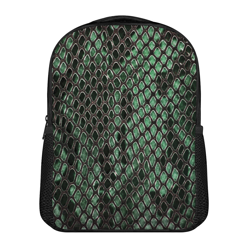 Green Snakeskin Print Casual Backpack