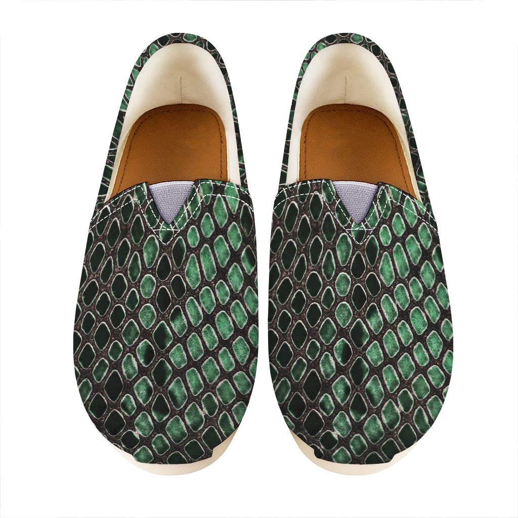 Green Snakeskin Print Casual Shoes