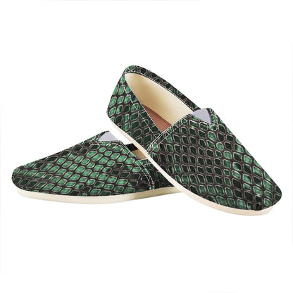 Green Snakeskin Print Casual Shoes