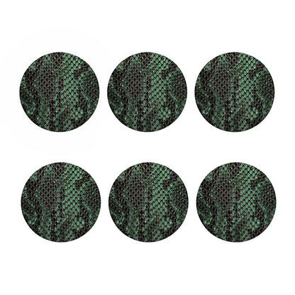 Green Snakeskin Print Coaster Set