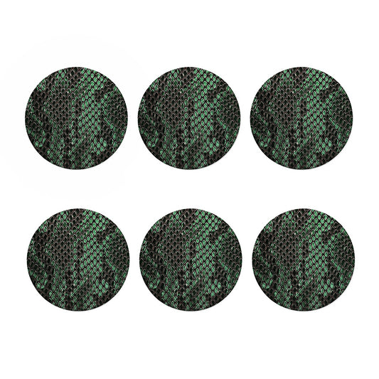 Green Snakeskin Print Coaster Set
