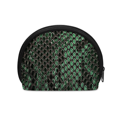 Green Snakeskin Print Coin Purse