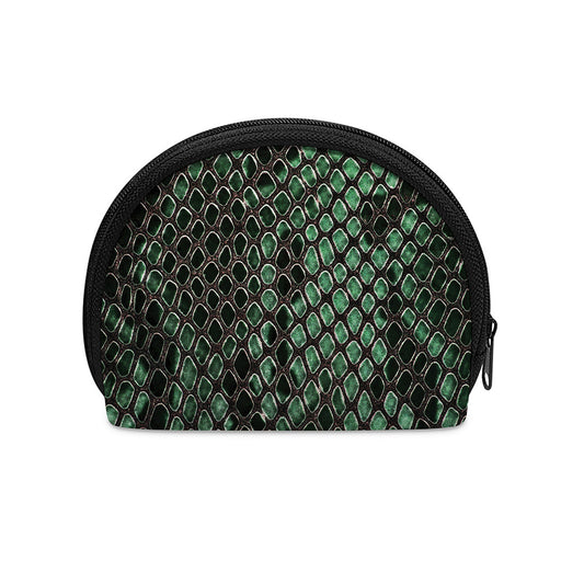 Green Snakeskin Print Coin Purse