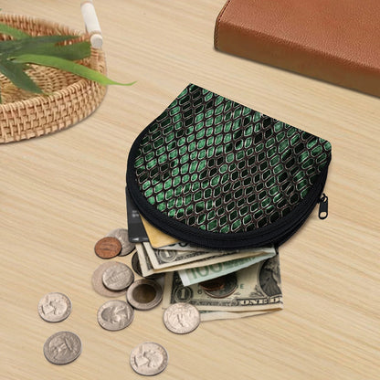 Green Snakeskin Print Coin Purse