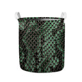 Green Snakeskin Print Collapsible Laundry Basket