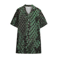 Green Snakeskin Print Cotton Hawaiian Shirt