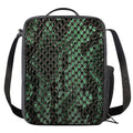 Green Snakeskin Print Crossbody Lunch Bag