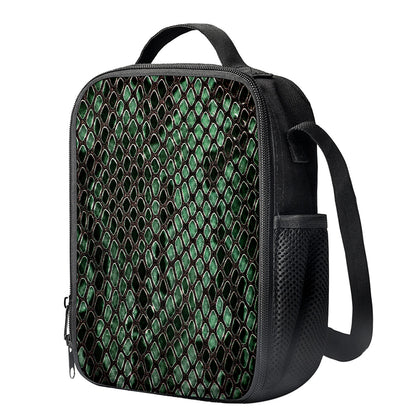Green Snakeskin Print Crossbody Lunch Bag