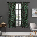 Green Snakeskin Print Grommet Curtain Panels