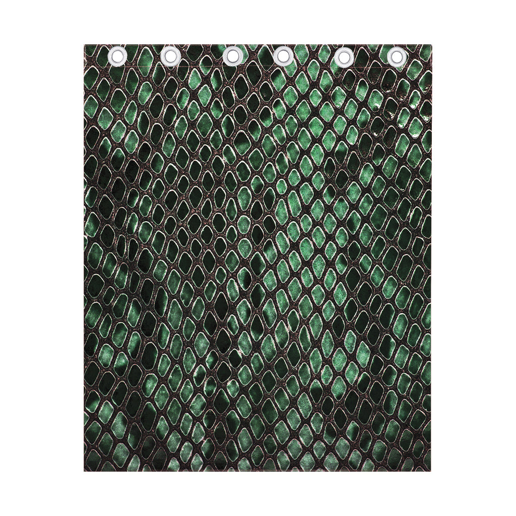 Green Snakeskin Print Curtain