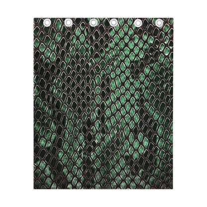 Green Snakeskin Print Curtain