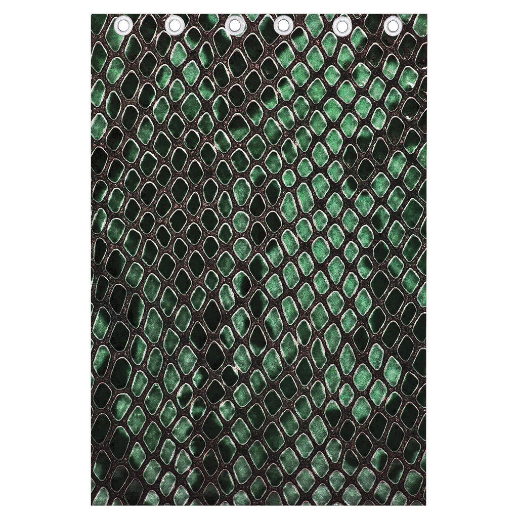 Green Snakeskin Print Curtain