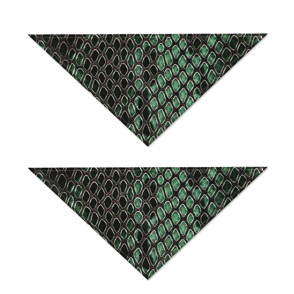 Green Snakeskin Print Dog Bandana