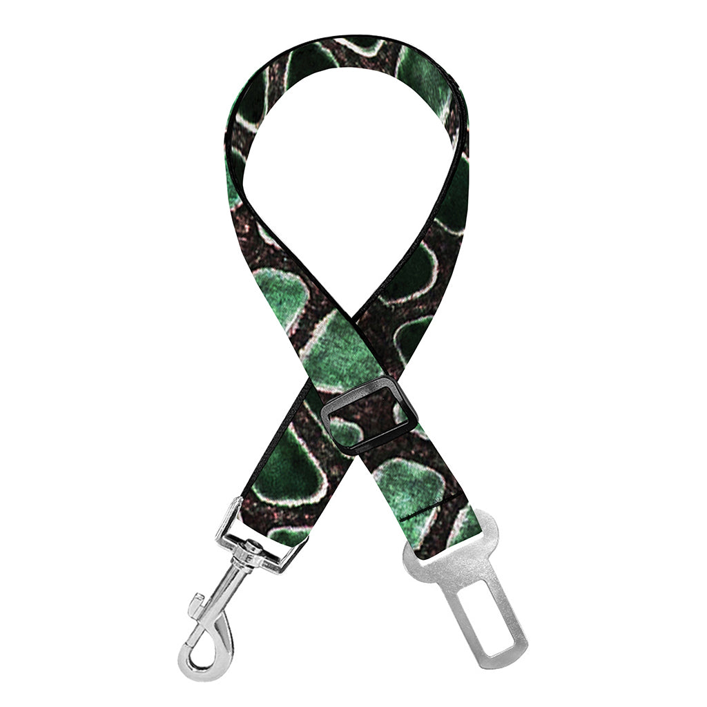 Green Snakeskin Print Dog Seat Belt