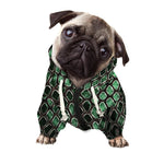 Green Snakeskin Print Dog Zip Up Hoodie