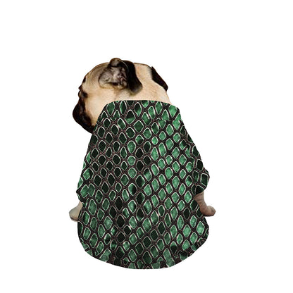 Green Snakeskin Print Dog Zip Up Jacket