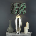 Green Snakeskin Print Drum Lamp Shade