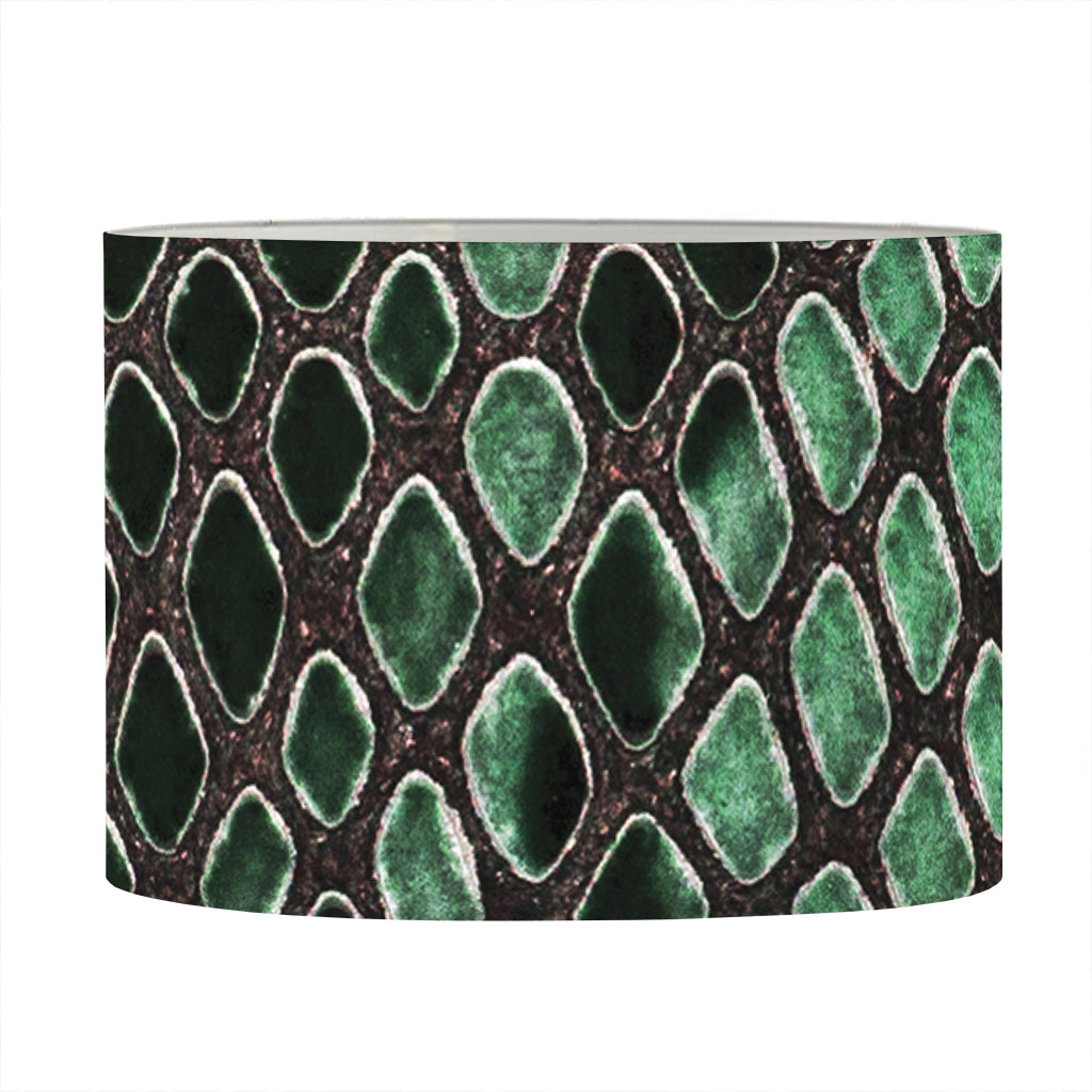 Green Snakeskin Print Drum Lamp Shade