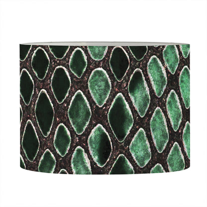 Green Snakeskin Print Drum Lamp Shade