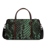 Green Snakeskin Print Duffle Bag
