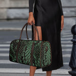 Green Snakeskin Print Duffle Bag