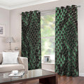 Green Snakeskin Print Extra Wide Grommet Curtains