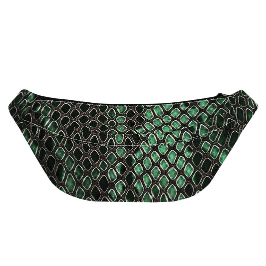 Green Snakeskin Print Fanny Pack