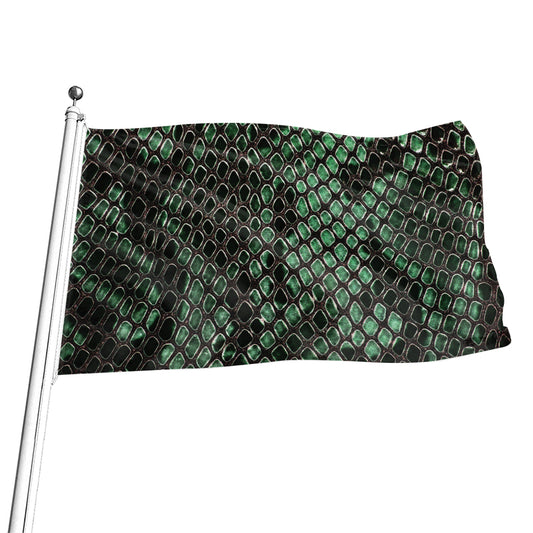 Green Snakeskin Print Flag