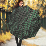 Green Snakeskin Print Foldable Umbrella