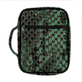 Green Snakeskin Print Front Pocket Bible Bag