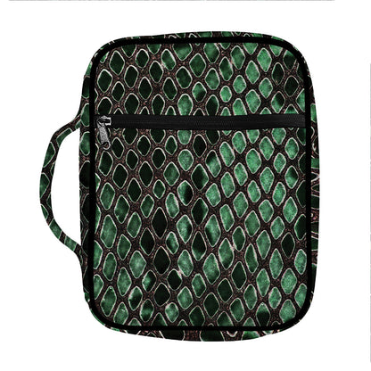 Green Snakeskin Print Front Pocket Bible Bag