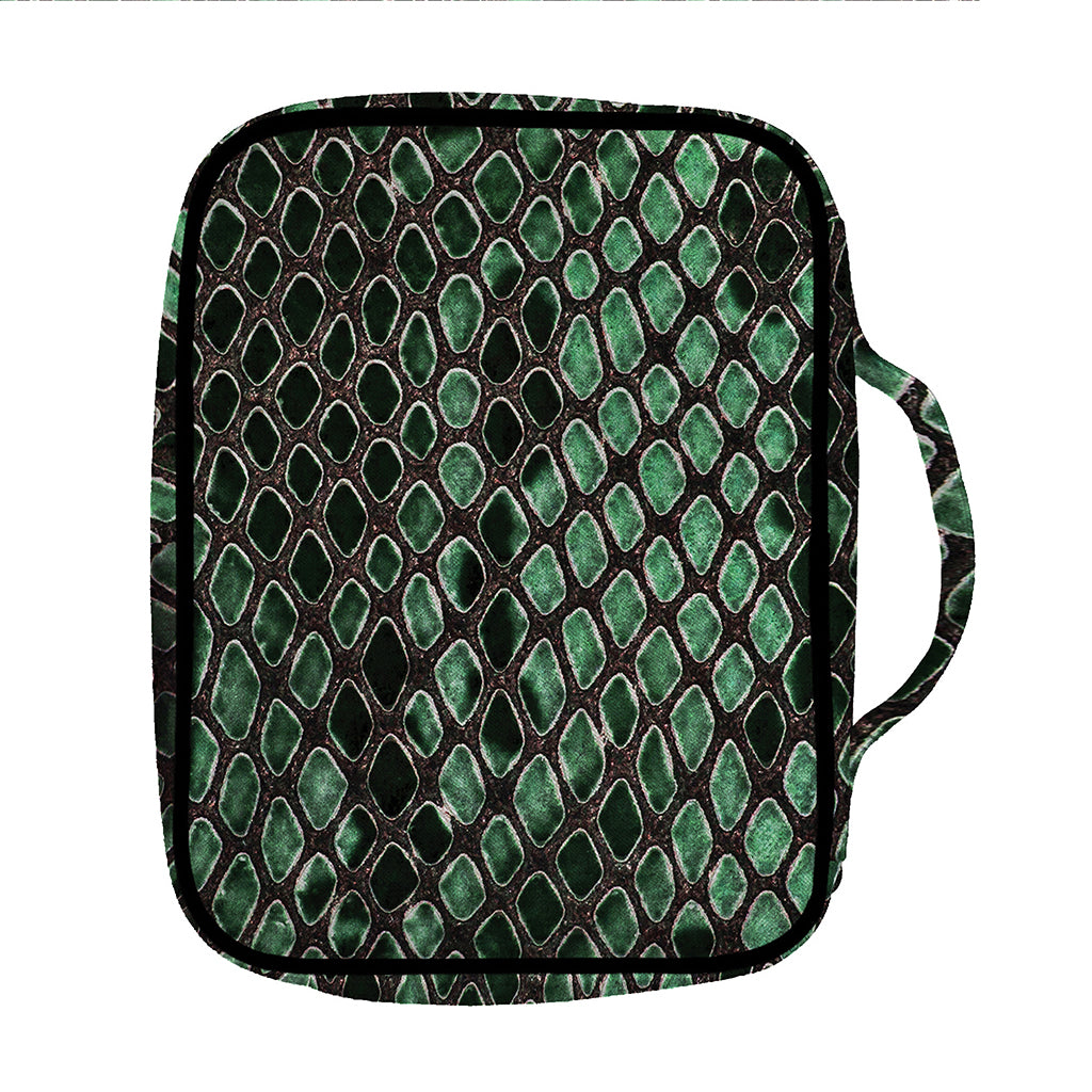 Green Snakeskin Print Front Pocket Bible Bag