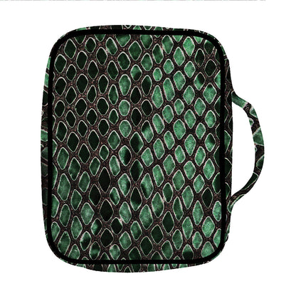 Green Snakeskin Print Front Pocket Bible Bag