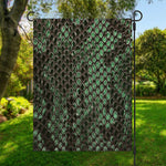 Green Snakeskin Print Garden Flag