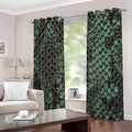 Green Snakeskin Print Grommet Curtains
