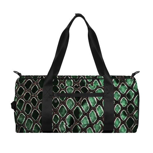 Green Snakeskin Print Gym Bag