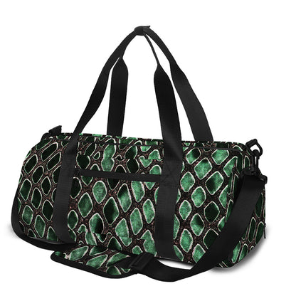 Green Snakeskin Print Gym Bag