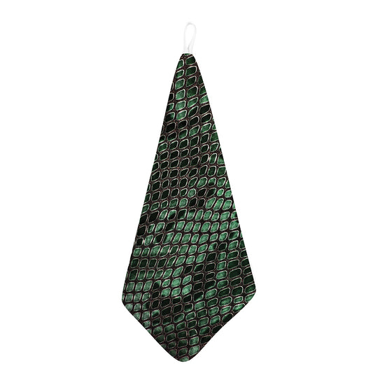 Green Snakeskin Print Hand Towel