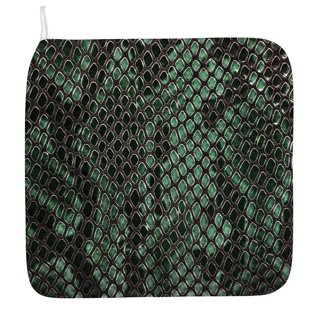 Green Snakeskin Print Hand Towel