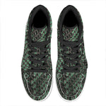 Green Snakeskin Print High Top Leather Sneakers