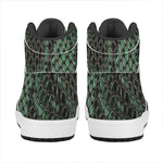 Green Snakeskin Print High Top Leather Sneakers