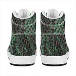 Green Snakeskin Print High Top Leather Sneakers