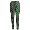 Green Snakeskin Print High-Waisted Pocket Leggings